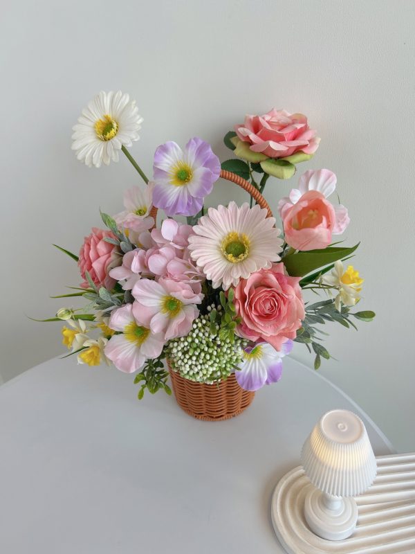 Basket flower-B005 ตะกร้าดอกไม้ประดิษฐ์
